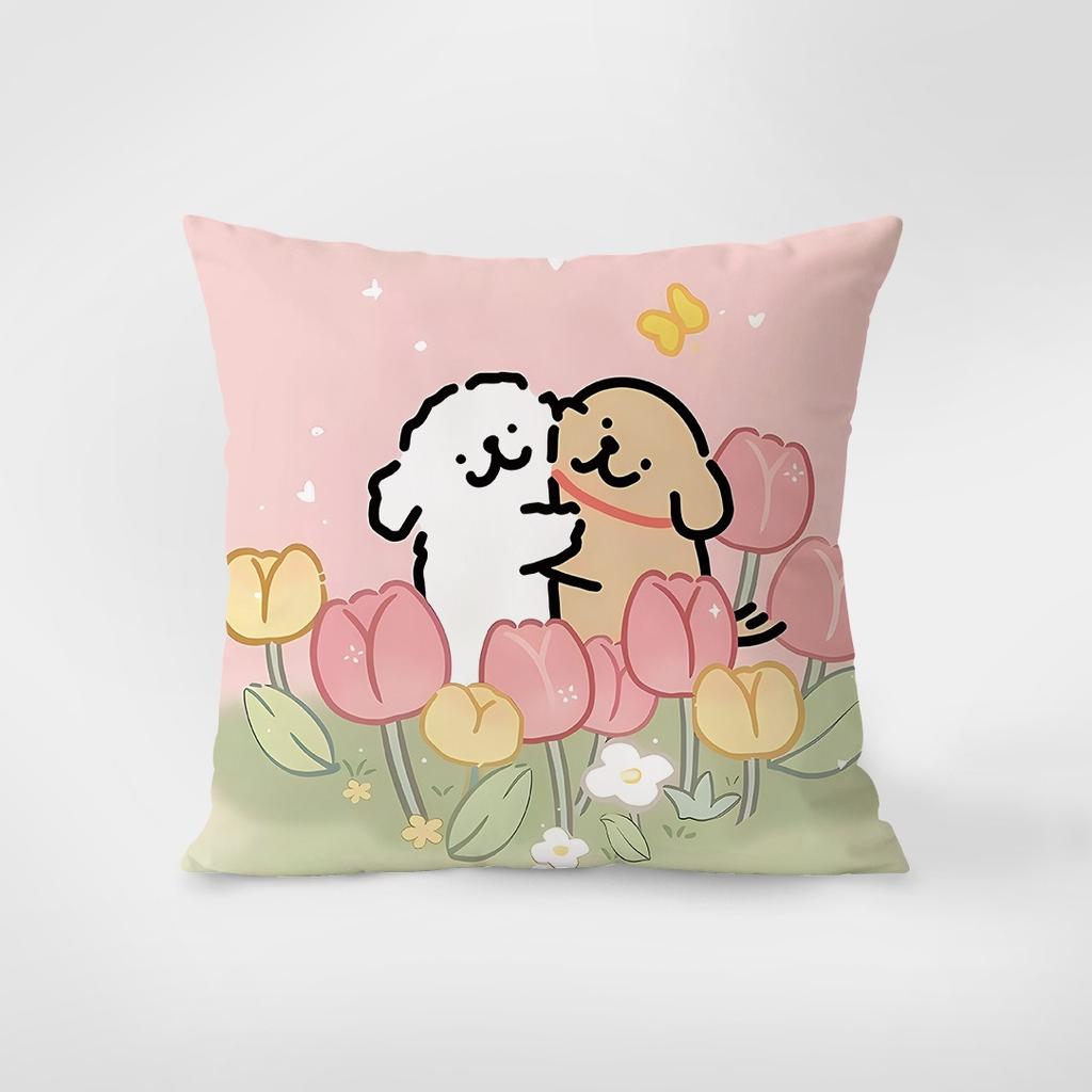 Cute Dog Pattern Pillowcase Interior Decoration Office Living Room Home Pillowcase
