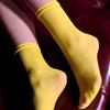 1Pair Solid Color Oil Shiny Nylon Summer Female Silky Sheer Stockings Ankle Socks Women
