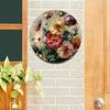 Vintage Floral Round Metal Wall Art Decor Colorful Flower Design Home Bar Cafe Garden Hanging Aluminum