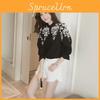 Premium Quality Female Women Long Sleeve Embroidery Blouse Shirt With Timeless Korean Flower Design