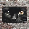 Black Cat Metal Wall Art Vintage Minimalist Decor