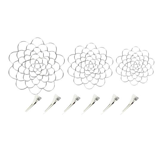 

Ваза из 3 предметов, сетка для цветочной композиции с зажимами, держатель для стеблей цветов, ваза с несколькими отверстиями серебряный