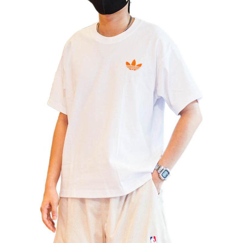 Adidas Originals Cotton Logo Tee Unisex Tops White H47112