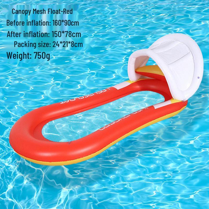 Inflatable Summer PVC Floating Bed with Sunshade and Backrest