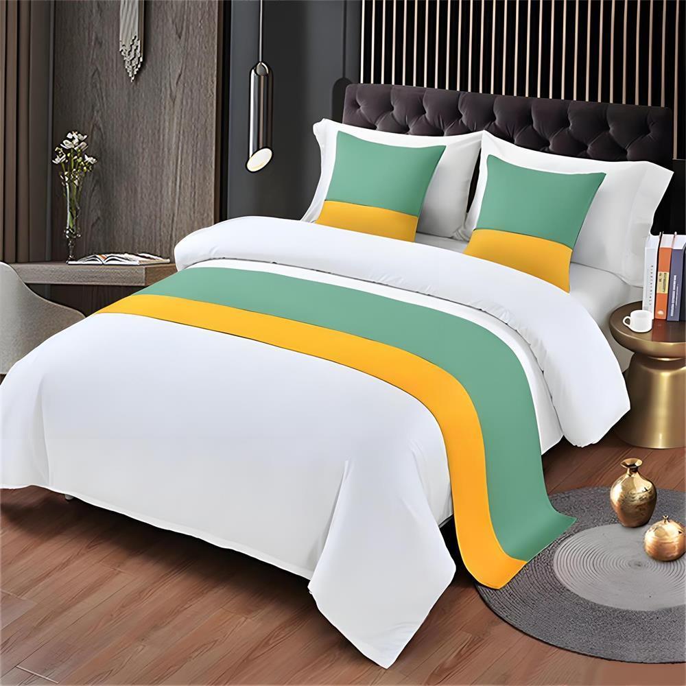 Chinese Style Hotel Bed End Towel Hotel High-end Minimalist Bed Flag Solid Color Bedside Towel Home Decor Beds Table Runner