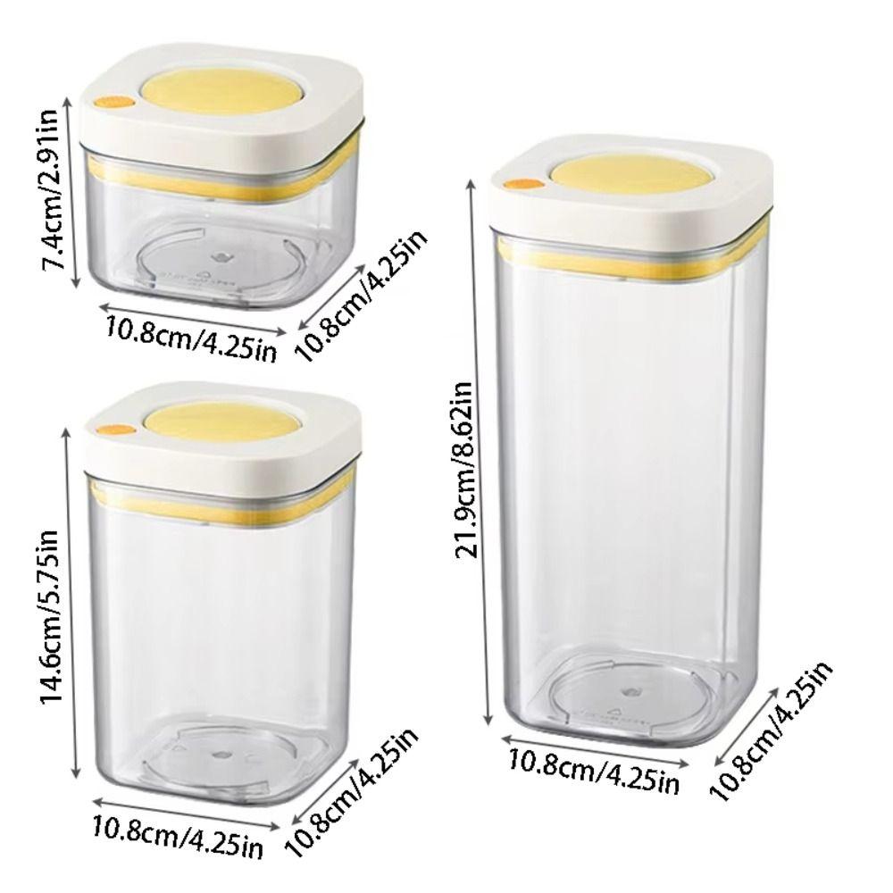 380/1100/1800ml Vacuum Food Storage Box Fresh-Keeping Transparent Kitchen Storage Jars Press-type Food Grade Grains Cans Kitchen
