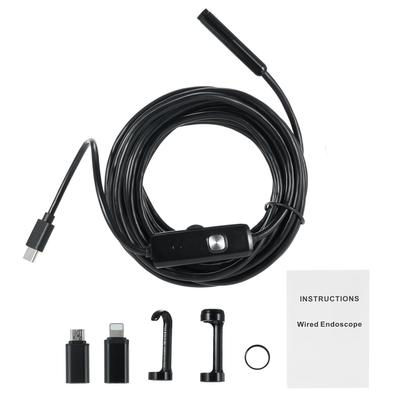 Dual Lens Borescope Endoscope Camera with Light for iOS Android 1920P IP68 Waterproof Inspection