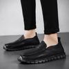 Fashion Moccasins Breathable Men Flats  Classic Soft Driving Shoes Genuine Leather Men Footwear Slip On Business Casual Walking Shoes
