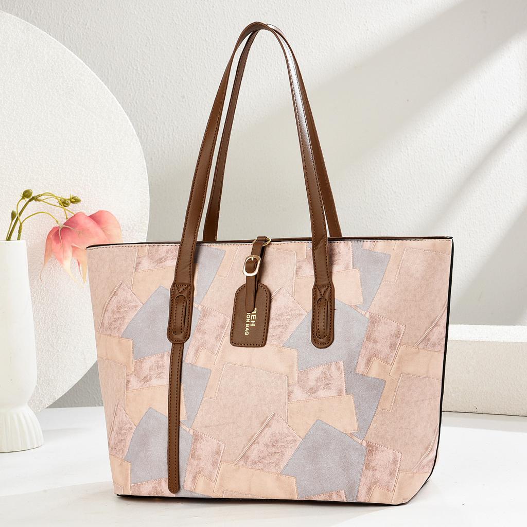 Large capacity women's tote bag 2025 new simple handbag retro casual messenger bag