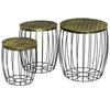 3-Piece Set Coffee Tables Side Tables Garden Table Retro Metal Basket Wire Basket Garden Nesting Table Garden Furniture Outdoor Balcony Metal