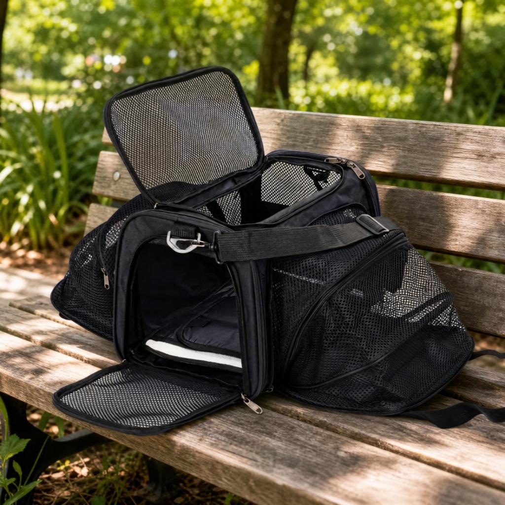 Expandable Pet Carrier with Mesh Panels Portable Foldable