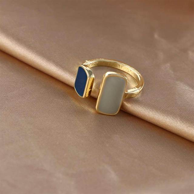Open Adjustable Big Rings For Women Zircon Ring Female Fashion Simple Dripping Oil Wedding Promise Rings Ladies Vintage