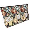 Senshishuin Nishijin Brocade Stamp Book Case Colored Flowers In Full Bloom Pouch/Shrine (Lined) - (Size M)