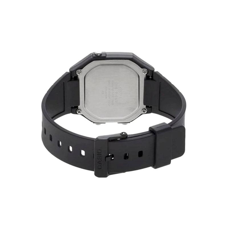 Casio YOUTH series - silicone small squares, fashionable and simple retro small squares, LCD display, sports waterproof, quartz movement, W-217H-1AVDF