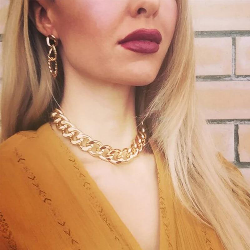 Punk Style Large Women 'S Neck Chain Necklace Big Choker Pendant And Necklace Steampunk Jewelry On The Neck  Grunge Collares