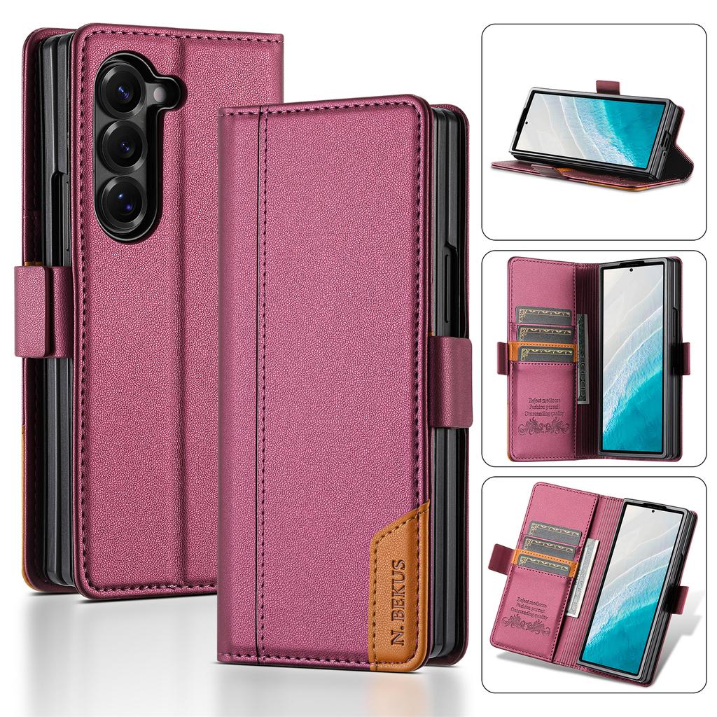Luxury Leather Wallet Cover for Samsung Galaxy Z Fold 7 6 5 4 3 5G 2025 Flip Case Magnetic Book Business ZFold6 Fold7 RFID Case