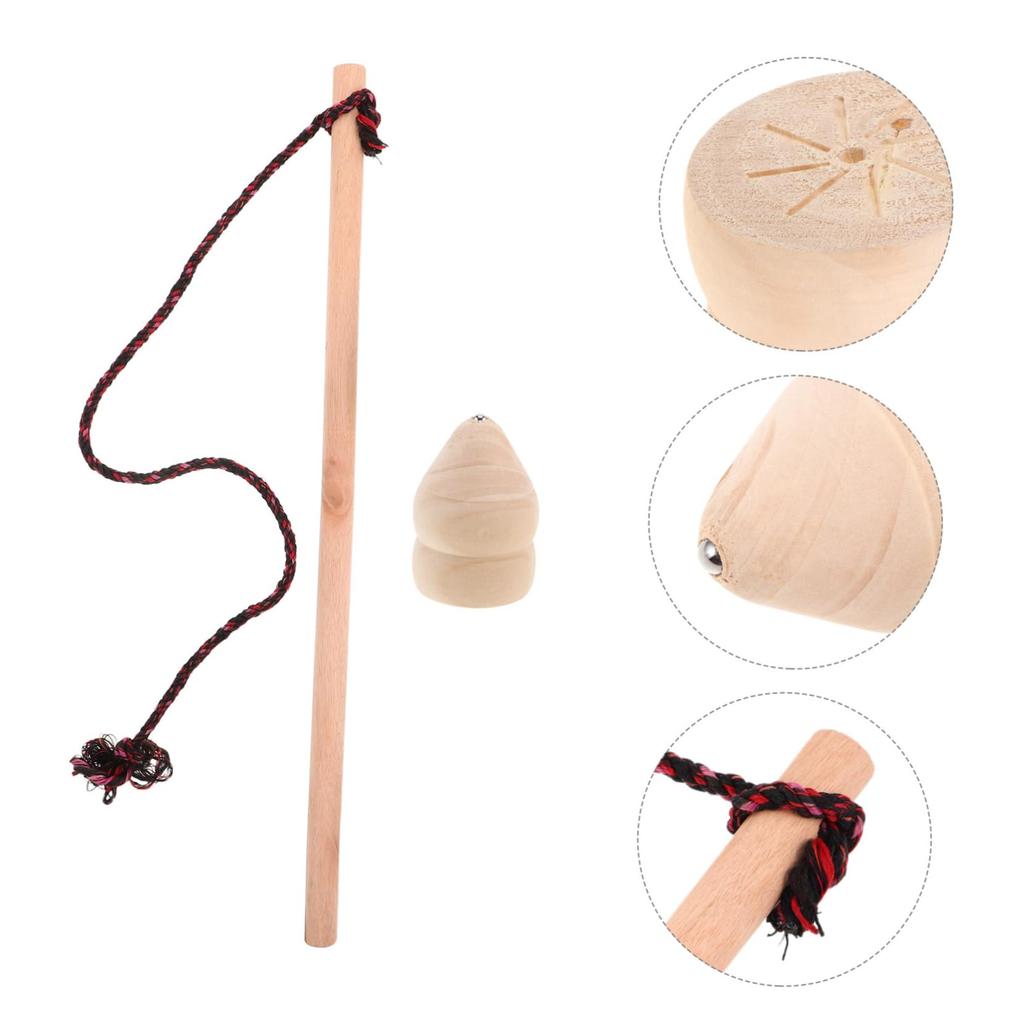 SAFIGLE Spinning Wooden Whip Traditional Solid Wood with Gyro Concentration Perfect for Summer Festival Top, Top, Style, Mechanism, Training,