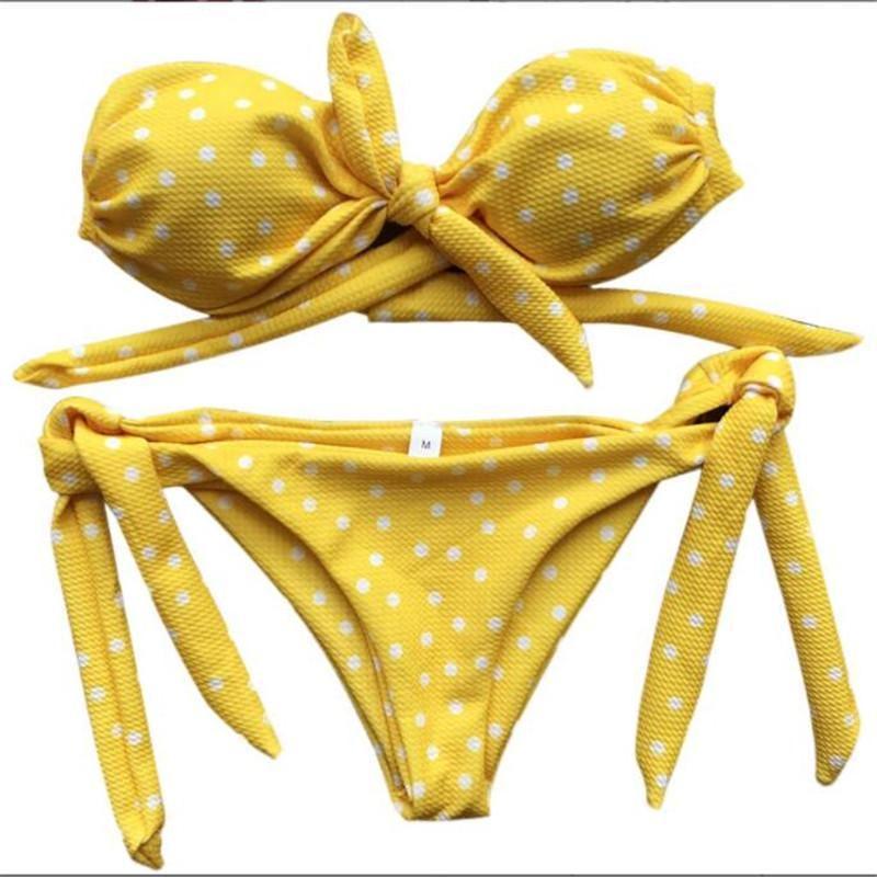 Premium Quality Women Summer Swimwear Fashion Wave Dots Bikini Set For Timeless Style