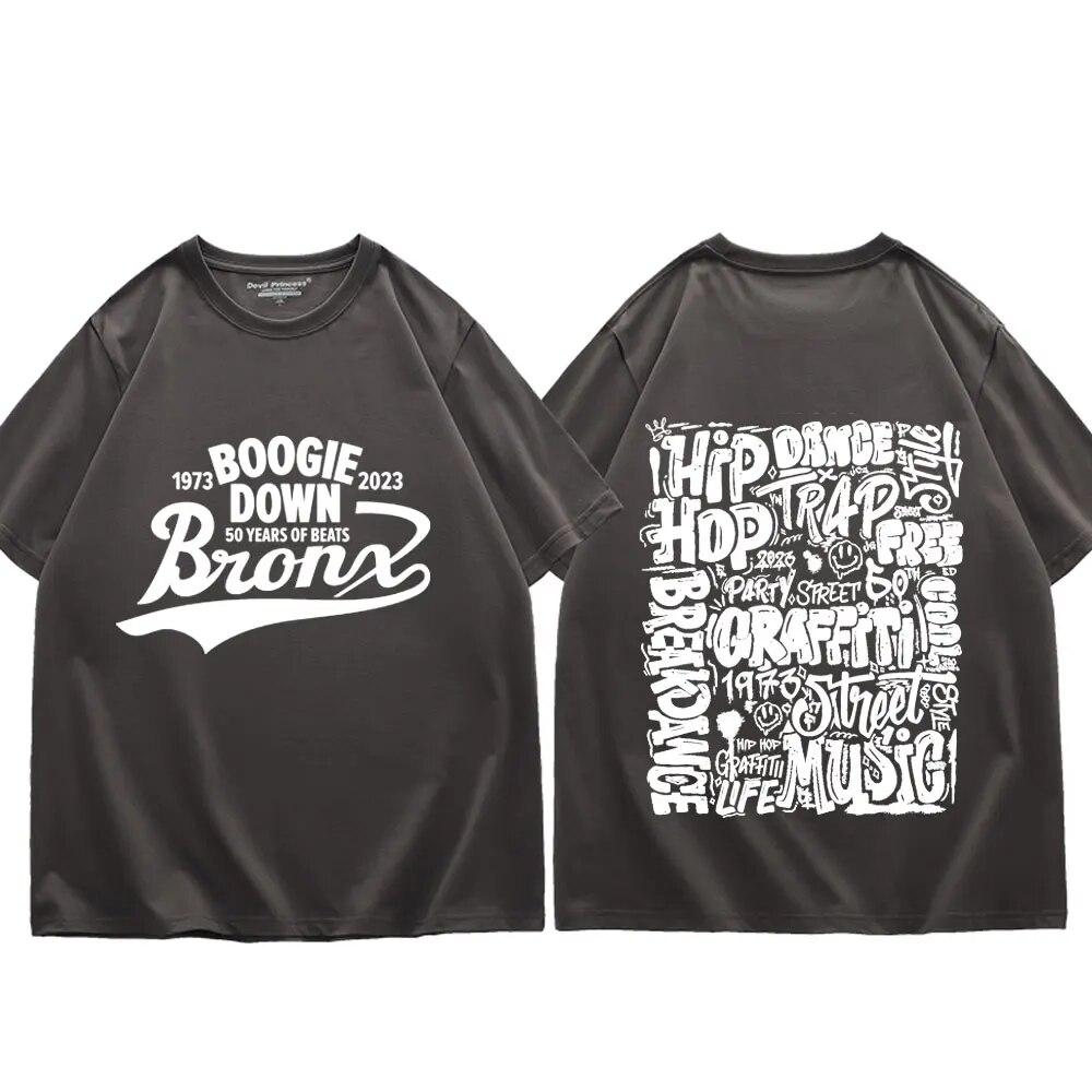 Hip Hop 50 Years Graffiti Print T Shirt Unisex Women Fashion Limited Edition T-shirt High Quality Pure Cotton Oversized T-shirts