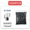 1000PCS Tubular Crimp Terminals Electrical Wire Cable Ferrules Connectors E0508 E7508 E1008 E1508 E2508 E4009 E6012 Ring Sleeve