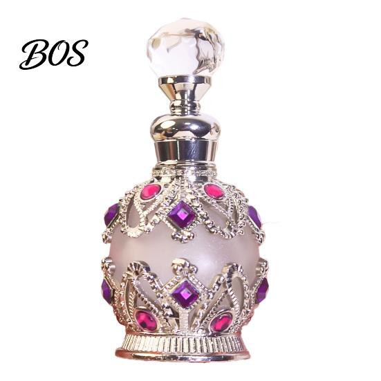 Portable Essential Oil Bottle 15ML Vintage Luxury Refillable Perfume Bottle, & Fragrance Glass Dispenser Dubai Arabian Style Empty Container