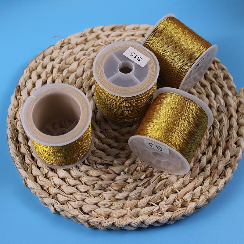 Umweltfreundliches, pillarmes Gold- & Silber-Seidengarn für DIY-Flechtarbeiten - Große Rolle für Armbänder & Halsketten