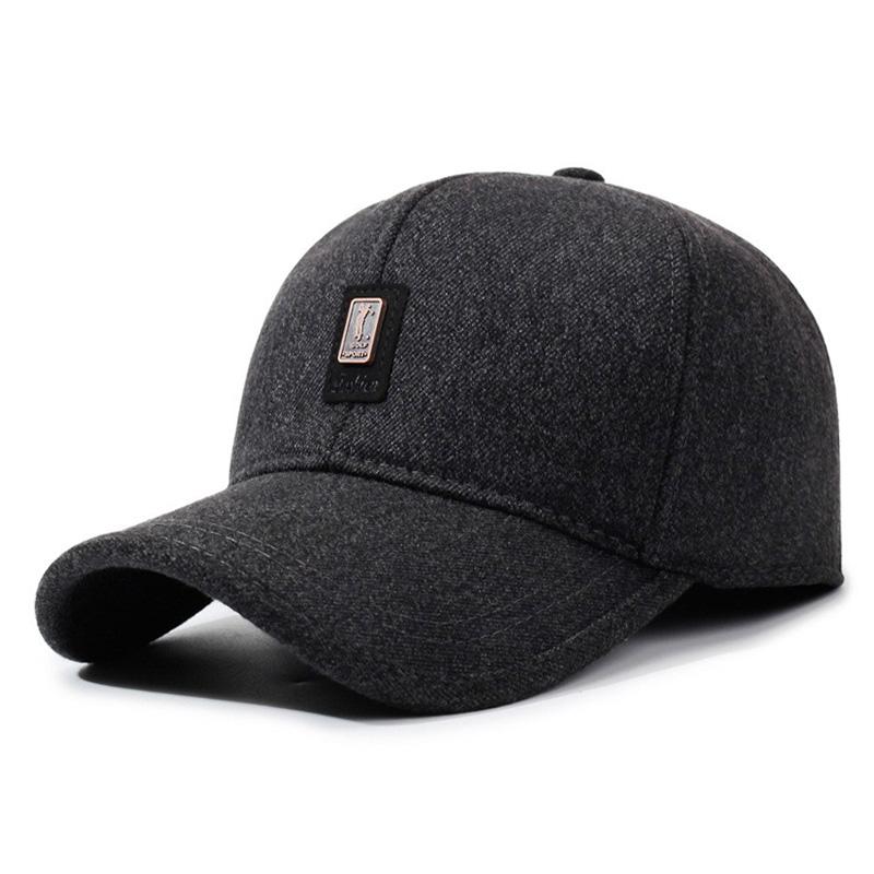 

Men S Adjustable Baseball Cap with Ear Protection Thickened Breathable Polyester Hand Wash Only Inelastic Fit Outdoor Warm Adjustable темно серый