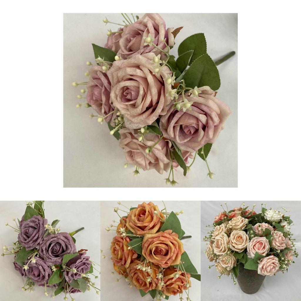Faux Rose Flower Vase Arrangement For Wedding Photography And Event Decoration