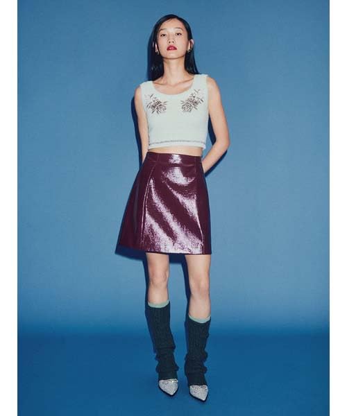 Lily Brown Motif Knit Bustier LWNT244164 MNT LB×KM Women's