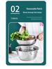 Stainless Steel 3-Piece Vegetable Cutter & Grater Set with Multifunctional Wash and Drain Basin