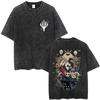 Hot Game Hollow Knight Graphic Print Tshirt Men Women Loose Casual Oversized Washed Vintage Cotton Tee Harajuku Streetwear Tops
