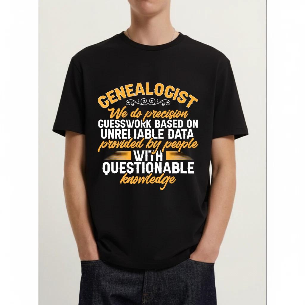 **Genealogy Ancestry Genealogist Unisex T-Shirt – Family History Gift Tee** 2XL
