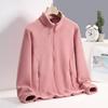 Damen Fleecemantel Warmer Winterstrickjacke mit Dickem Fleece-Innenfutter Outdoor-Sport Herbstjacke