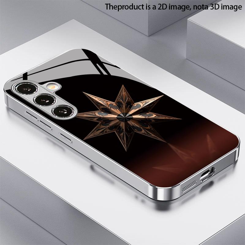 2D Phone Case with Starburst Relief Pattern for Samsung S26 S25 S24 S23 S22 S21 S20 A56 A36 A16 - Glass Protective Cover