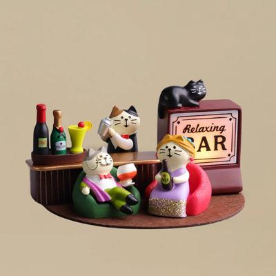 Japanese Cat Zakka Miniature Piano Resin Decorative Props