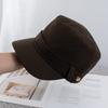 Autumn and winter flat top hat retro equestrian hat women's versatile solid color face newsboy hat old money style painter hat