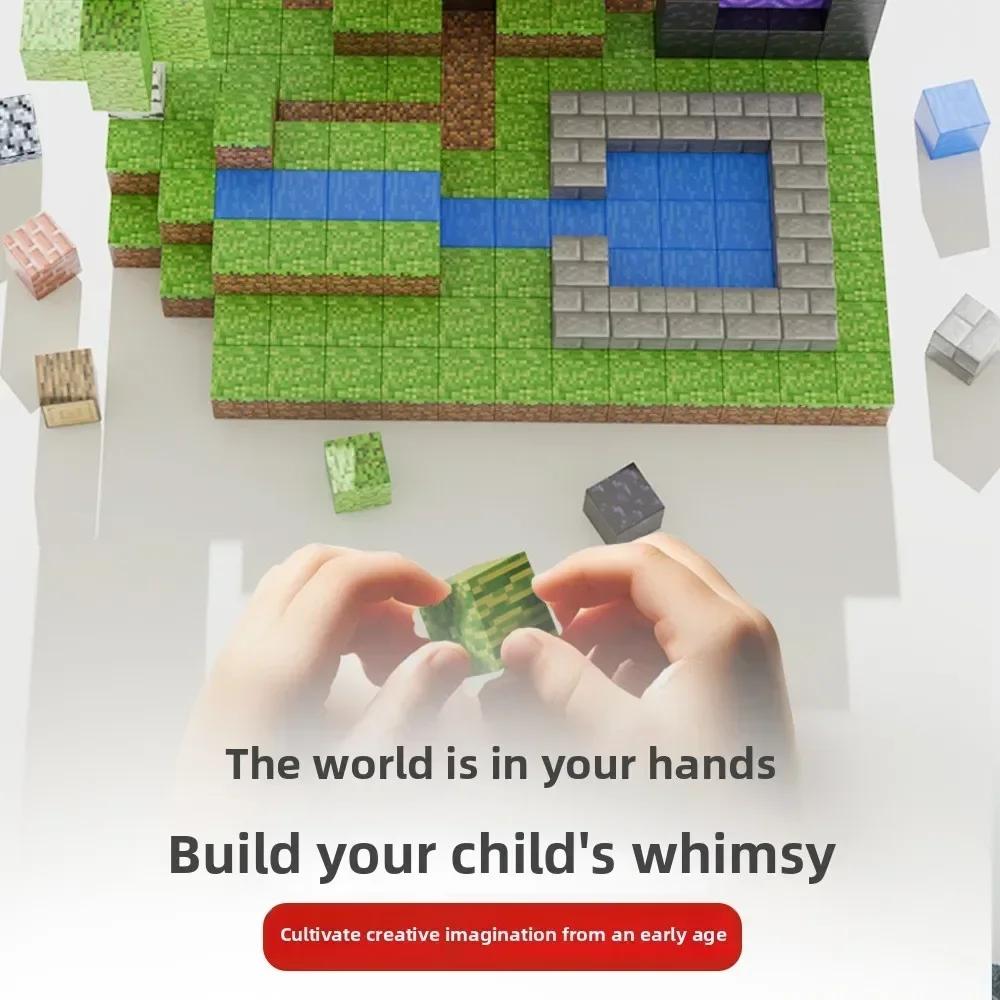 10/300 PEÇAS Brinquedos magnéticos de educação infantil - Podem ser montados livremente para construir um mundo. Educação sensorial para crianças. Presente de festival