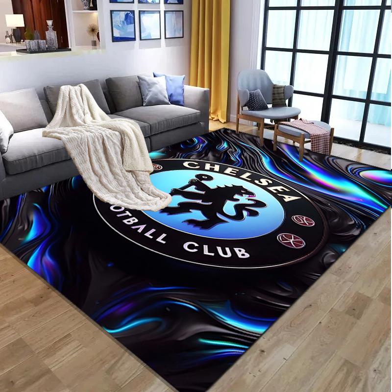 Football Club F.C Pattern Rug, Indoor/Outdoor Mat, for Picnic, Gameroom, Bedroom, Office, Living Room, Home Decor Carpet, Birthday Gift