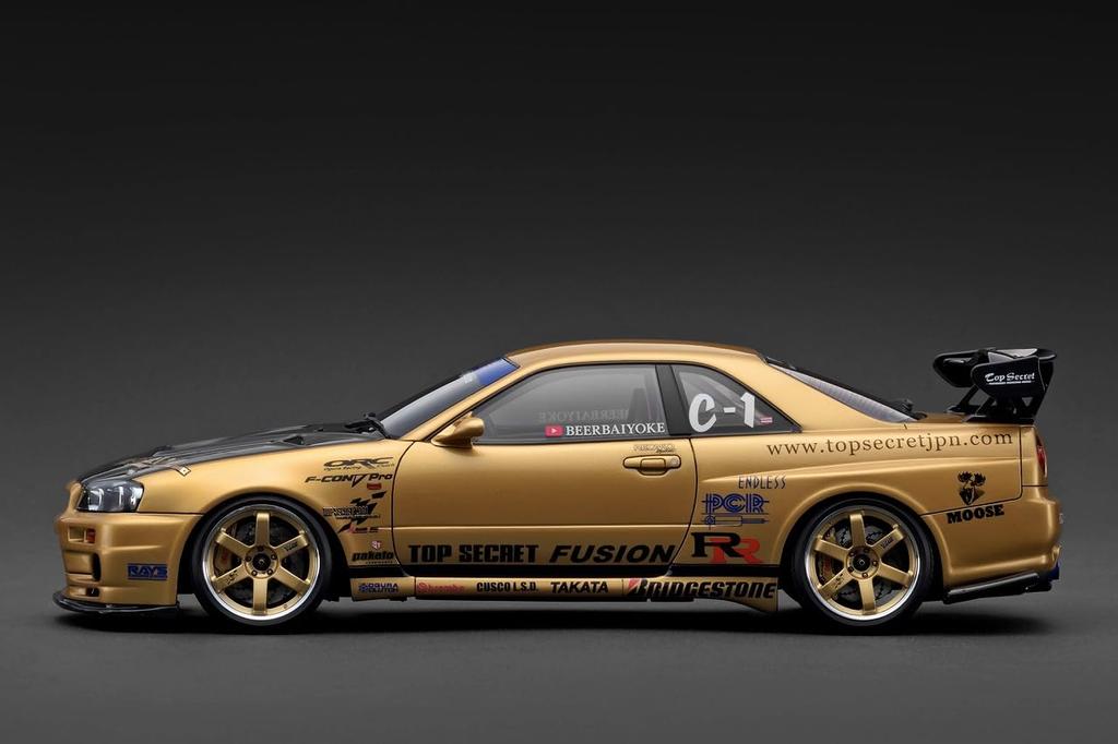 ignition model scale TOP SECRET Gold finished product IG3847 TK.Company 1/18 34GT-R (BNR34)