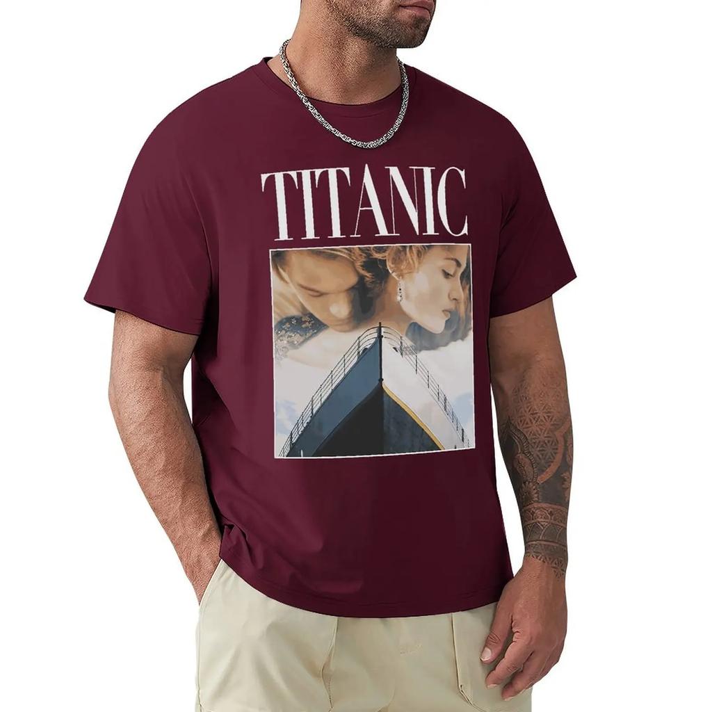 Titanic T Shirts Unisex Black Leonardo DiCaprio Kate Winslet Tee Vintage TShirts Mens Womens Throwback Homage T-Shirt Funny Gift