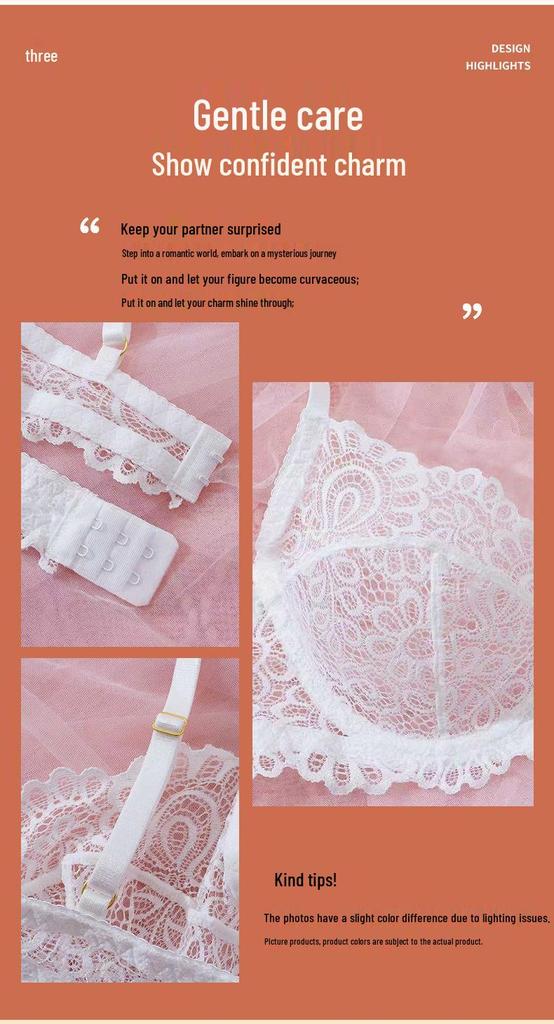 New European & American Sexy Lace See-through Ultra-thin Comfort Bra & Panty Lingerie Set