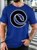 Unisex Crew Neck Tee Minimalist Circular Snake Line Art Graphic Print Short Sleeve Top Summer Loose Soft Casual Basic Daily Wear