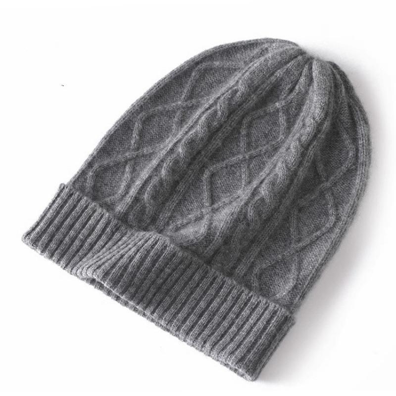 Merino fine pure wool autumn and winter cold hat, soft, comfortable and warm knitted beanie, versatile