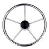 11 Inches 5 Spoke 25 Degree Stainless Steel Marine Boat Yacht Steering Wheel Adapter