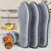 Winter Fleece-Lined Thickened Insoles with Soft Faux Rabbit Fur, Sweat-Absorbent, Odor-Resistant, Felt Cotton for Men's Warmth
