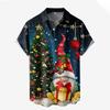 New Summer  Merry Christmas Printing Shirts & Blouses Christmas Gift Reindeer Graphic Christmas Shirt Hawaiian Shirt Men Tops