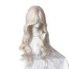 Milchweißes Goldfarbenes Langes Lockiges Haarteil mit Wasserwellen, Mittelscheitel und Acht-Zeichen-Pony - Natürlicher Lolita-Stil Vollhaarteil