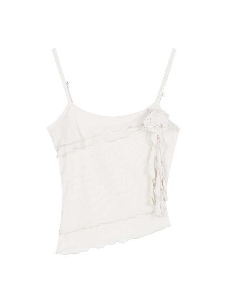 Original Wood Ear Flower Mesh Camisole for Women - Summer Vest