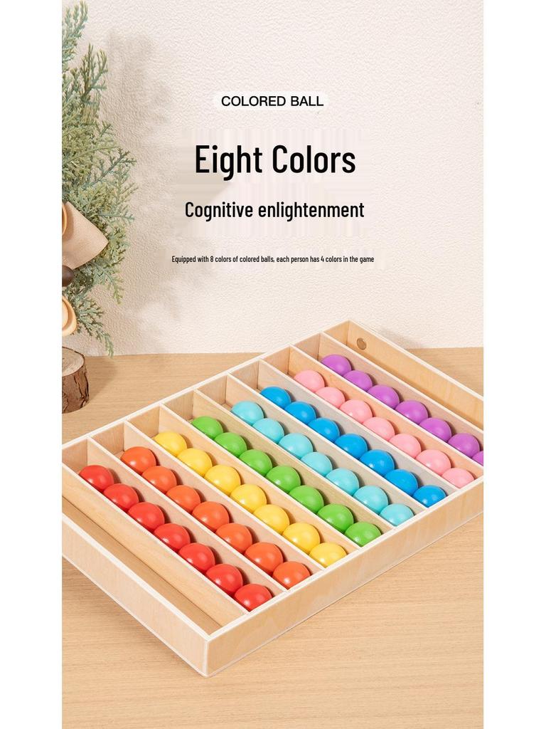 Children's Wooden Color Puzzle Abacus: Educational Beads Stacking Game and Math Teaching Aid