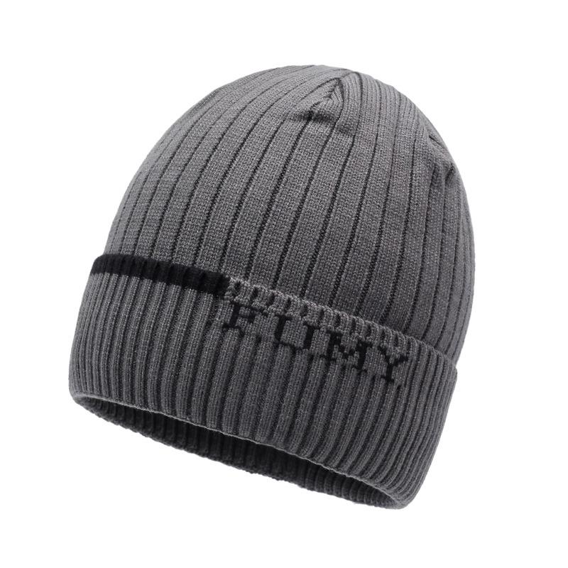 Knitted Hat Men'S Casual Versatile Wool Hat Outdoor Sports Cold Protection Knitted Hat Wind Double Hat